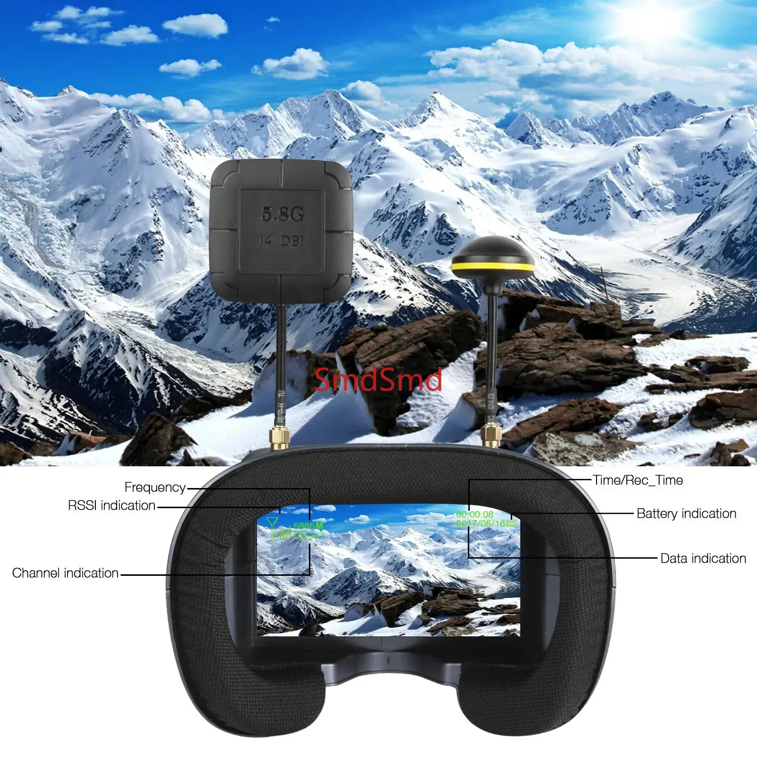 008D PRO FPV Goggle 5.8GHz 40c - огляд і ціна Fpv Drone Goggles